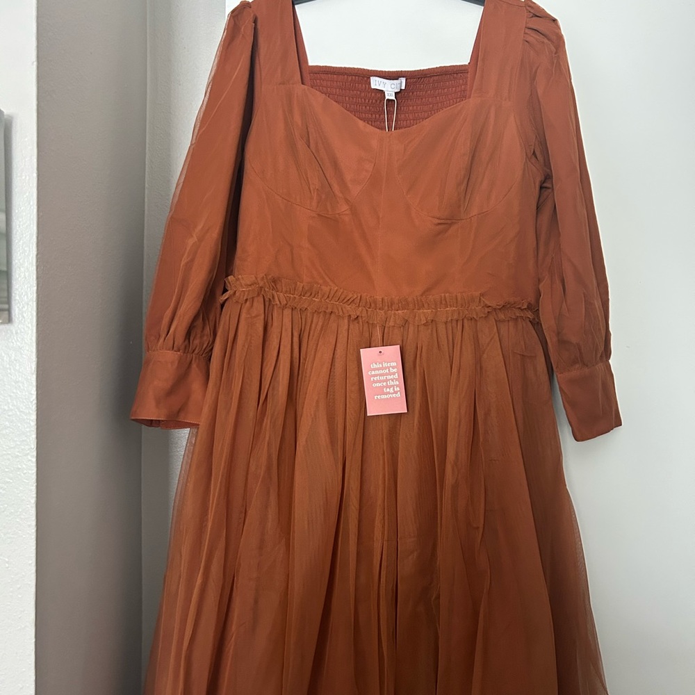 Ivy City Co. Rust Midi Dress
